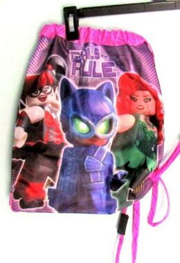 Lightweight Bag Girls Rule Lego Drawstring Close Lightweight W/ Pencil Case